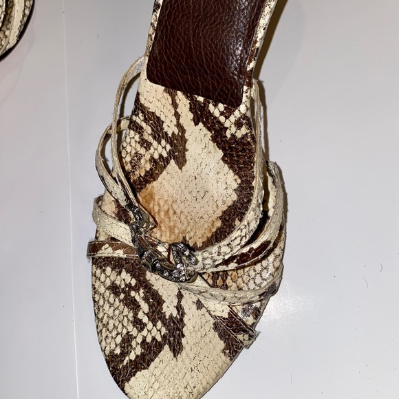 Pelle Moda "Vapor" Brown/Beige Python Slide/Heels - Picture 7 of 11